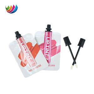 Pouf à eau de 5ml 10ml imprimé sur mesure feuille <span class=keywords><strong>d</strong></span>'aluminium plastique cosmétique rouge à lèvres bec pochette emballage Tubes de brillant à lèvres avec douille - Product Image 2