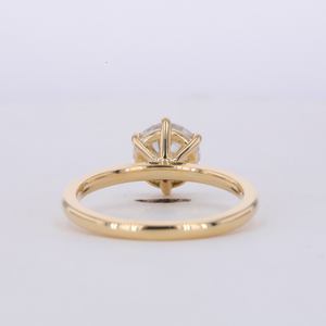 Anillo de Compromiso de Oro Sólido de 10K, 14K, 18K con Moissanita de 2ct, Forma Redonda, Regalo para Fiesta, Starsgem - Product Image 3