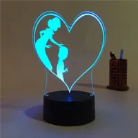 Groothandel Slaapkamer Decoratie Rgb Multi Kleuren 3D Acryl Sfeer Led Nachtlampje