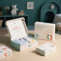 Caja de papel biodegradable con revestimiento de color personalizado para estampado de regalo de bebé y caja de regalo de bebé diseñada para productos domésticos OEM