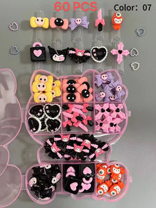 Suministro a granel, 50/60 Uds., vendaje de Halloween, gatito, cabeza de Calavera, oso, esqueleto, lazo, decoración, funda de teléfono basura, dijes, accesorios de horquilla - Product Image 4