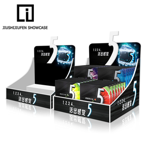 Modern White PVC <strong>Display</strong> Rack for <strong>Drinks</strong> Recyclable Film-Coated Advertising <strong>Counter</strong> Exhibition Front Ads Box - Product Image 3