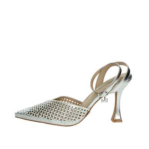 Zapatos de Tacón Slingback Plateados para Mujer Miabelle MB55 con Punta en Pico - Product Image 1