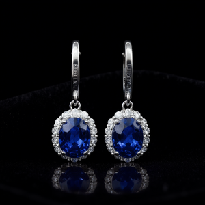 Orecchini da Donna Wallen E4675 in Argento con Diamanti, Taglio Ovale, Colore D, Stile Classico per Matrimonio - Product Image 2