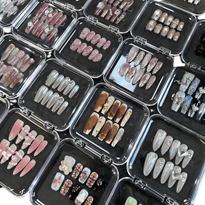 Vente en gros à bas prix Ensemble de <span class=keywords><strong>strass</strong></span> dégradé français en acrylique léger Design ongles à presser pour doigts - Product Image 1