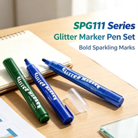 Stylos marqueurs à paillettes permanents à base d'eau SIPA SPG111/SPG112 personnalisés OEM, multicolores, pointe ronde/biseautée, pour l'art sur papier et le bricolage
