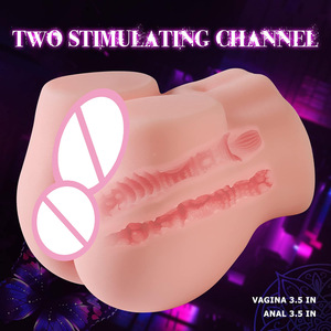 Masturbatore Maschile Realistico a Doppio Canale Vaginale e Anale, Vagina Tascabile 3D Testurizzata in TPE, Modello Corporeo Realistico, Confezione Discreta per Uomini - Product Image 4