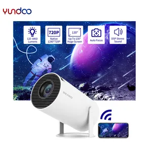 YUNDOO proyektor Home Theater auto 4k, proyektor portabel LCD mini 4k Android 11 cerdas