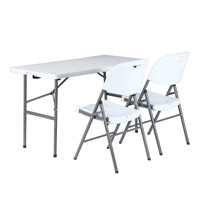 Tables et chaises de fête de vente directe d'usine Tables pliantes réglables Tables pliantes portables rectangulaires en plastique
