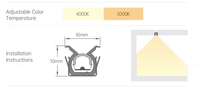 NUOMI NOVA 10*10mm bilah lampu langsung tanam tersembunyi Strip lampu profil aluminium Sensor cahaya kabinet Tertanam antisilau