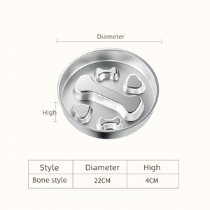 Slow Food Tigelas de aço inoxidável moderno Pet Sólido Amor Estilo Eco Gato Cão Alimentação Tigelas Asfixia Bloat Prevenção - Product Image 6