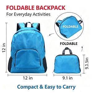 Sac à dos pliable léger résistant à l'eau avec logo personnalisé, sac fourre-tout 20L, sac en nylon réutilisable multi-usages pour les voyages et l'usage quotidien - Product Image 2