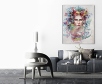 Moderne Décoration Murale Peintures De Mode Fille Art Peinture Wrap Sur Toile Pour Hôtel Projet