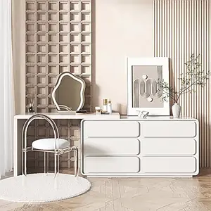 Gran oferta, espejo de maquillaje de Color blanco, mesa de maquillaje de tocador de Hollywood con espejo Led, muebles de dormitorio al por mayor