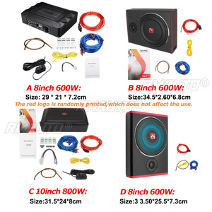 Subwoofer actif pour voiture 800W/600W 8/10 pouces 12V, subwoofer fin sous le siège, amplificateur de basses super puissant pour voiture - Product Image 2