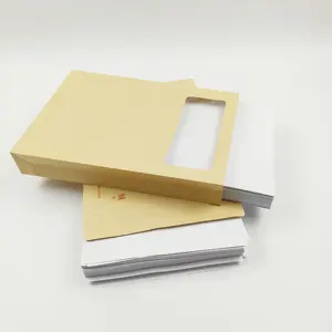 Sobre de papel Kraft A4, bolsa de archivos, carpetas, proyecto de cartera, bolsillo de almacenamiento de sobres expandible con cierre de botón de cuerda