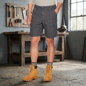 Shorts de sport d'été respirants et réfléchissants pour hommes C502 en velours côtelé à carreaux, viscose/coton, taille haute élastique - Product Image 3