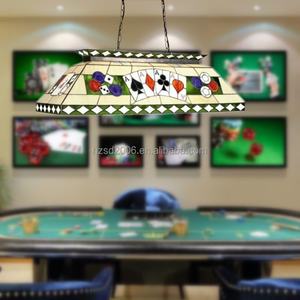 Lustre Tiffany 40'' pour table de billard, 6 lumières, en verre teinté, éclairage LED, commande tactile, blanc chaud 2700K, pour maison et hôtel - Product Image 4