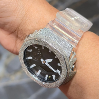 Boîtier de montre GA2100 40mm en cuivre blanc de luxe avec moissanite VVS, haute qualité, fait main, style Hip Hop Iced Out