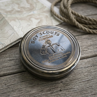 Boussole de scout ALFA NAUTICAL en laiton, vintage, gravée, 3 pouces, avec pointeur, portable, pour la navigation nautique, la randonnée, guide de navigation, cadeau