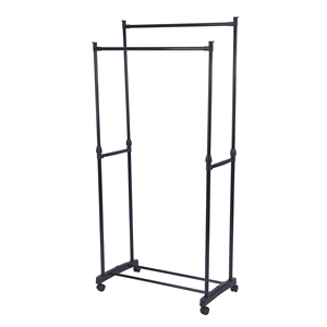 Có Thể Điều Chỉnh Kim Loại Quần Áo May Mặc Giá Sàn Đứng Áo Đứng Bánh Xe Cho Phòng Khách Phòng Tắm Thiết Kế Tối Giản Có Thể Gập Lại - Product Image 2