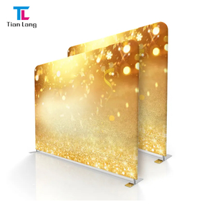 Trade Show Tension Fabric Displays <b>Stands</b> Double Sided Printing Portable Advertising Curved Shape <b>Backdrops</b> with LED Light - Product Image 5