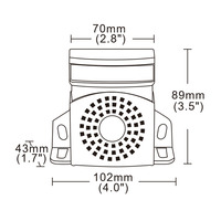 DC 12-80V 92-107 dB LED-Blitzlicht Auto LKW Gabelstapler Rückfahralarm Rückfahrauffräscher Warnalarm