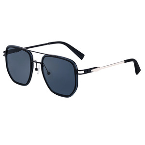 Gafas de Sol con Marco Cuadrado de Estilo Moderno, Puente Doble de Metal, Protección UV400, Lentes de PC Negras para Conducir, para Hombre - Product Image 2