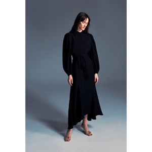 Robe midi noire élégante pour <span class=keywords><strong>femme</strong></span>, robe <span class=keywords><strong>de</strong></span> soirée formelle, longueur midi, tenue <span class=keywords><strong>de</strong></span> soirée - Product Image 3
