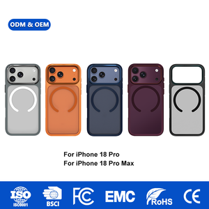 เคสโทรศัพท์แบบกำหนดเองพร้อมโลโก้ OEM  ฝาหลัง PC แบบด้าน ทนทาน พร้อมวงแหวนแม่เหล็ก N52 และกรอบ TPU กันกระแทก สำหรับ iPhone 18 Pro Max - Product Image 1