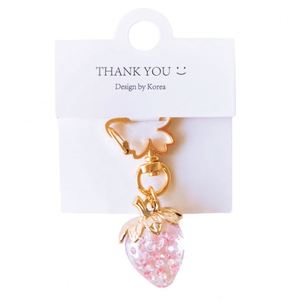 Cute Charm 3d Strawberry Cherry Blossom Fruit Keychain Ins Style Design <b>Key</b> <b>Ring</b> Bag for Girl's Gift Purse Decor <b>Accessories</b> - Product Image 3
