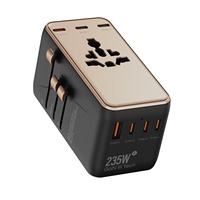 Worldplug Yüksek Güçlü 235W GaN Çoklu Portlu Hızlı Şarj Cihazı Dünya Çapında Uluslararası Güç Adaptörü Evrensel Seyahat Priz Adaptörü 6C1A