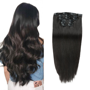 Extensiones de Cabello Natural Virgen Remy Brasileño Negro Rubio 1b, Doble PU, <span class=keywords><strong>22</strong></span> <span class=keywords><strong>Pulgadas</strong></span>, Sin Costuras, con Clip, 100% Cabello Humano - Product Image 4