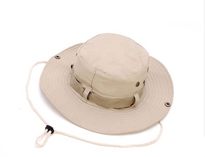 beige sombrero redondo de cuadros de los hombres y las mujeres de senderismo al aire libre sombrero de pescador - Product Image 2