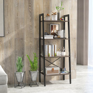 DB 4-Tier Bookshelf Metal <b>Frame</b> and Adjustable Foot Pads Bookcase & Bookshelf - Product Image 3