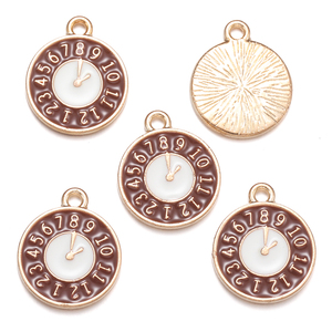 15 Styles émail breloques couleur or réveil montre pendentifs ajustement collier à faire soi-même Bracelet breloques pour la fabrication de bijoux W459 - Product Image 6