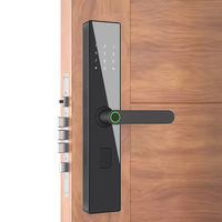 Cerradura Inteligente para Puerta con Huella Dactilar, Contraseña y Tarjeta, con Puerto de Carga Tipo C, para Apartamentos, Hoteles y Familias, Compatible con la Aplicación Tuya TTlock