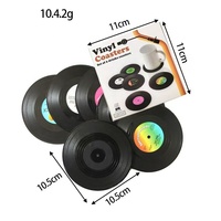 Ensemble de sous-verres rétro personnalisés en plastique ABS, 6 pièces, résistants à la chaleur, réutilisables, décoration de table et murale pour café, thé, bière, fêtes
