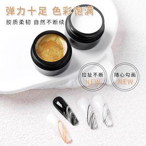 Gel per Unghie Spider 5ml, Colla per Nail Art, Design di Linee Bianche e Nere, Smalto UV per Manicure - Product Image 3