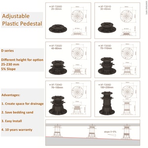 Pedestal ajustable con pendiente de altura, cabezal <span class=keywords><strong>autonivelante</strong></span>, soporte <span class=keywords><strong>para</strong></span> baldosas de pavimentación, pata de azulejo de plástico, accesorios <span class=keywords><strong>para</strong></span> pisos de XF-T201D-2 - Product Image 5