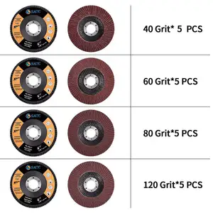 20x 4.5" 4-1/2 Flap Disc 40 60 80 120 Grit Abrasive Tools Angle Grinder Sanding And Grinding Wheels