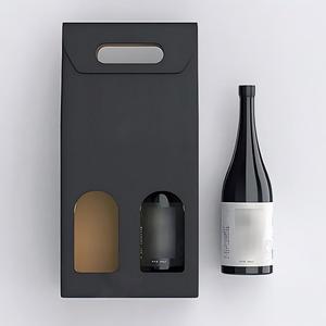 Boîte à vin portable haut <span class=keywords><strong>de</strong></span> gamme, recyclable, avec revêtement UV imperméable rouge personnalisé, lot <span class=keywords><strong>de</strong></span> deux, avec emballage personnalisé - Product Image 1
