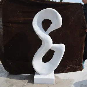 Hand Carved White Marble Decoration Large Garden Statue Abstract Sculptures For Indoor Decoration