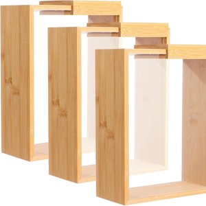 <b>Bamboo</b> Grain Storage Box With Sliding Lid Rectangle Rice <b>Container</b> Large Size 22.2X17.2X7.8Cm Covered - Product Image 5