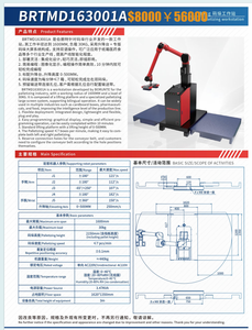 แขนหุ่นยนต์จัดเรียงพาเลท BRTMD195001A แบบ 4 แกน เซอร์โวไฟฟ้า 220V PLC เกียร์บ็อกซ์ หุ่นยนต์อุตสาหกรรมสำหรับหยิบจับและเคลื่อนย้าย - Product Image 2