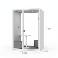 Cabine de bureau silencieuse moderne ultra-mince à cadre en aluminium pour deux personnes, couleur personnalisable, mobile et extensible, pour hôtel, hôpital, atelier