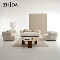 Ensemble de canapés modulaires en velours en forme de L, style nordique luxueux, 1+2+3 places, meubles de salon modernes, canapé sectionnel en bois