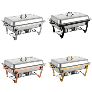 Scaldavivande Rettangolare Premium 11L Nero e Oro in Acciaio Inossidabile per Ristoranti ed Eventi di Catering - Product Image 2