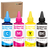 Tinta Transfer Sublimasi Label Kustom 100ML untuk Semua Printer Desktop Epson, Kit Isi Ulang Tinta Sublimasi untuk Printer Epson