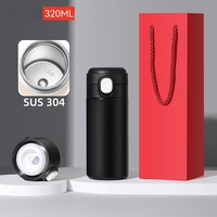 Vaso Térmico Mini de Acero Inoxidable 304 con Tapa Pop-up de Doble Capa al Vacío, Grabado/Impresión Personalizada, Vaso de Agua para Negocios
